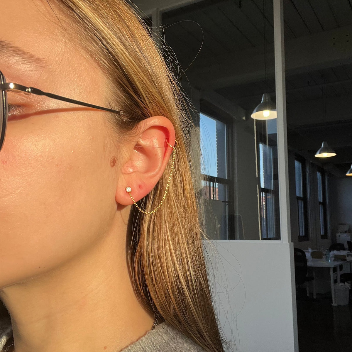 Chain Studs Ear Cuff - Sample Sale  Twenty Compass Vermeil (1 unit)   Chain Studs Ear Cuff - Sample Sale