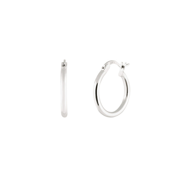 15 mm Hoops - Silver Earrings TwentyCompass    15 mm Hoops - Silver