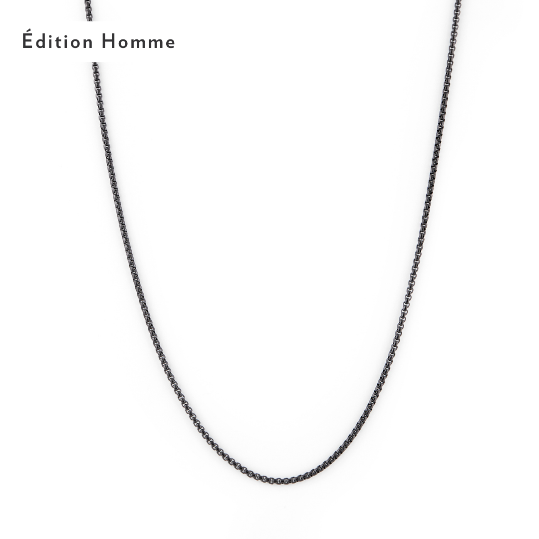 Box Necklace - Black Necklaces Twenty Compass    Box Necklace - Black