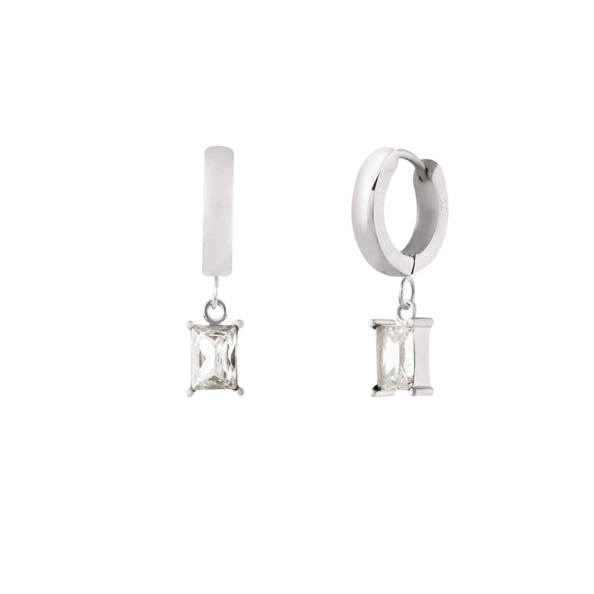 Icy Hoops - Silver Earrings Twenty Compass    Anneaux Icy - Argent