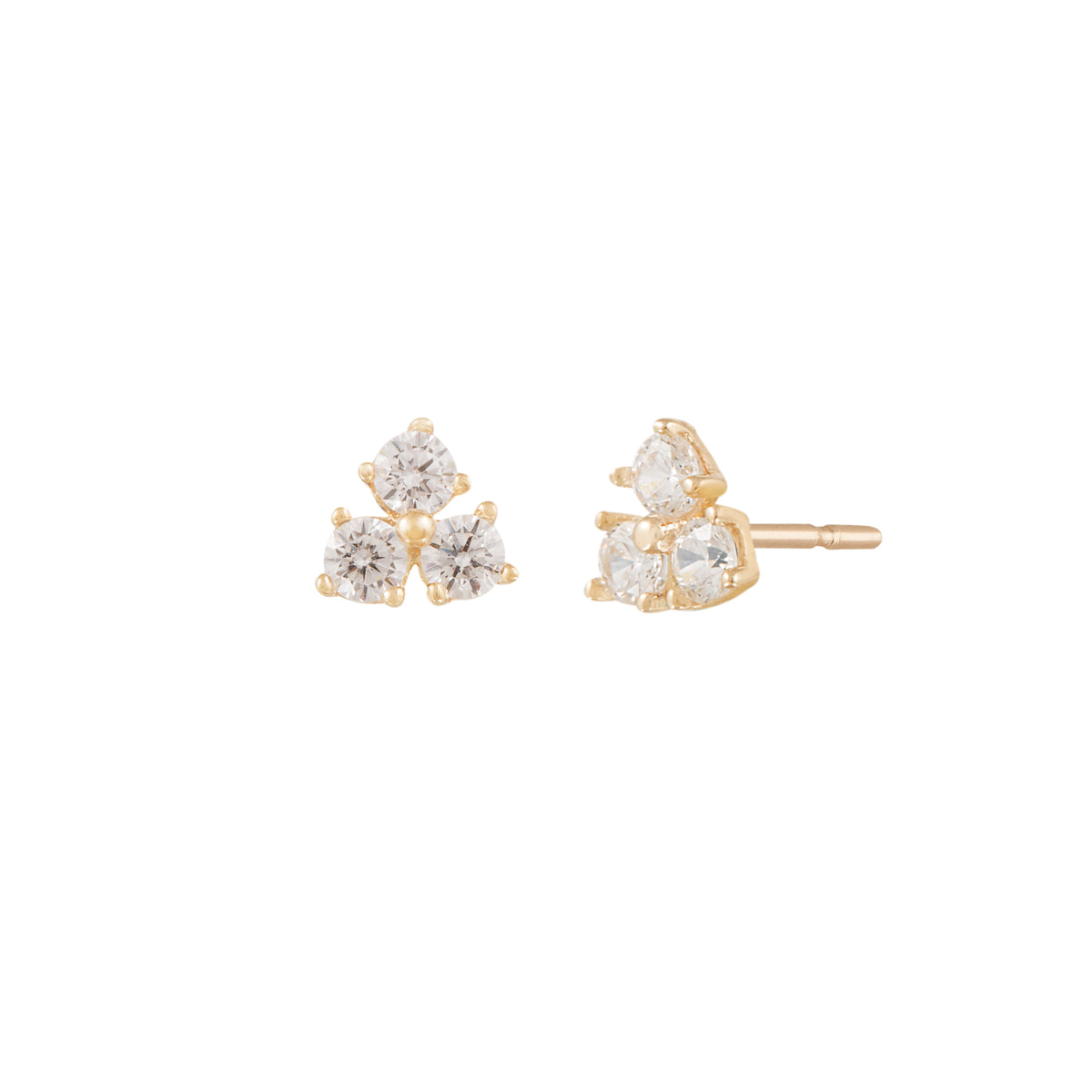 Lotus Stud Earrings - 14k Gold Earrings Compass Luxe    14k Boucles d'Oreilles Lotus