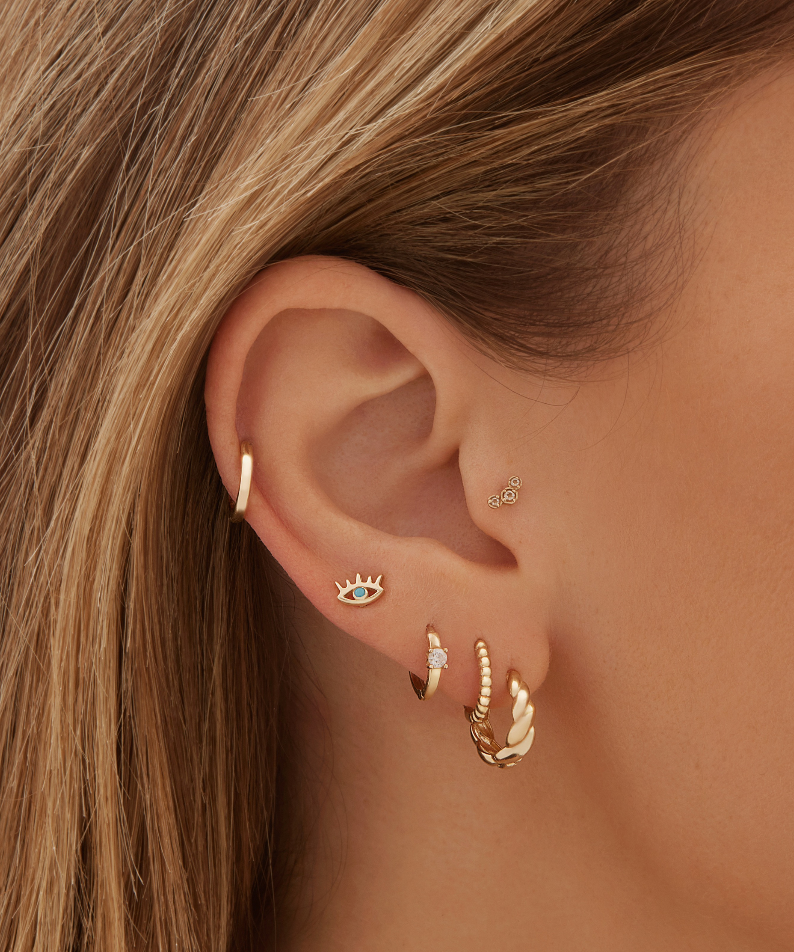 Milos Studs - 10 Karat Gold Earrings Compass Luxe   