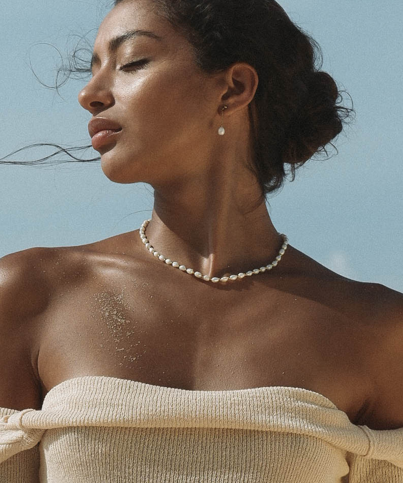 Lagoon Pearl Necklace - Gold Necklaces Twenty Compass   