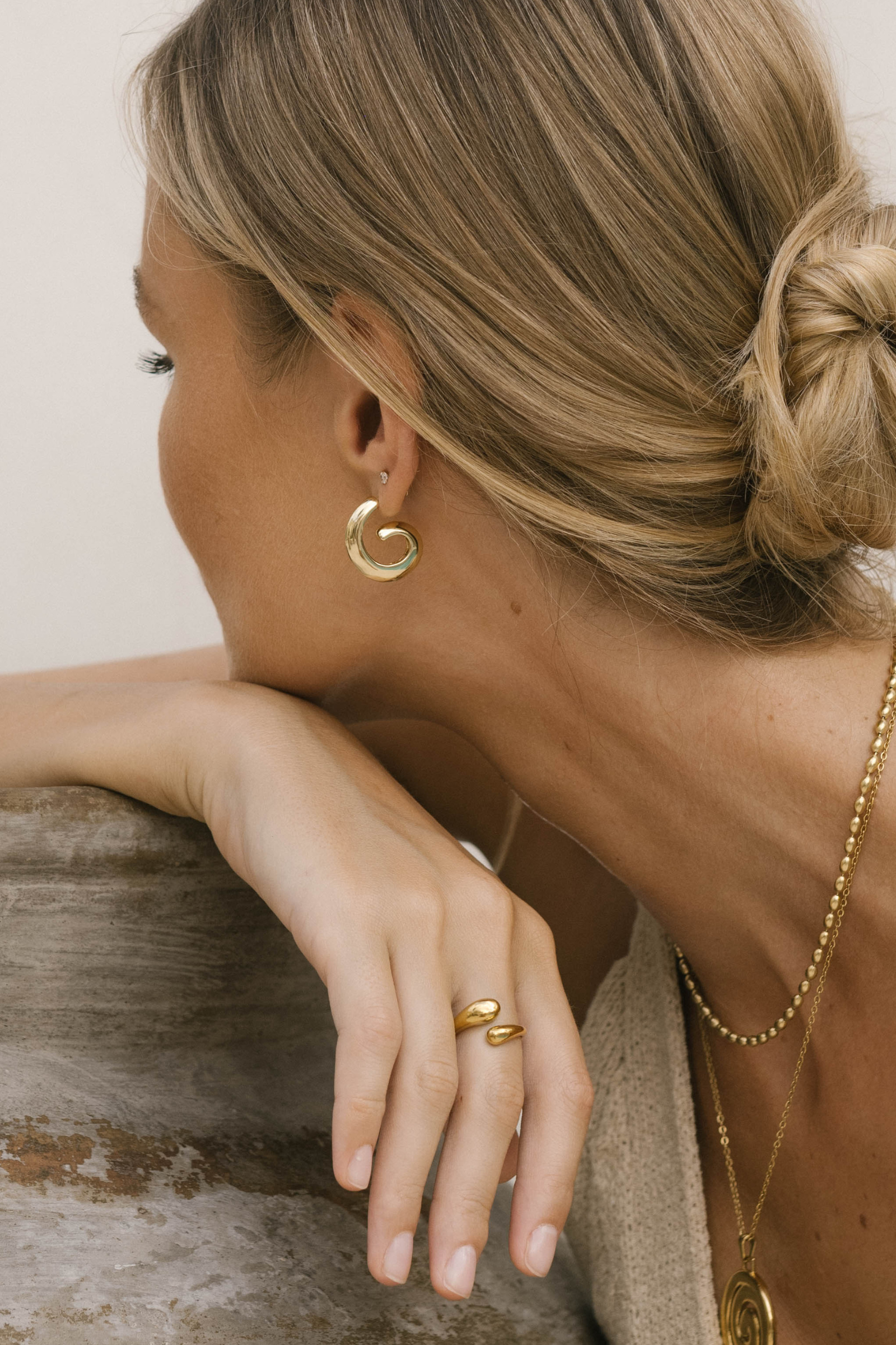 Athena Hoops - Gold Earrings Twenty Compass   