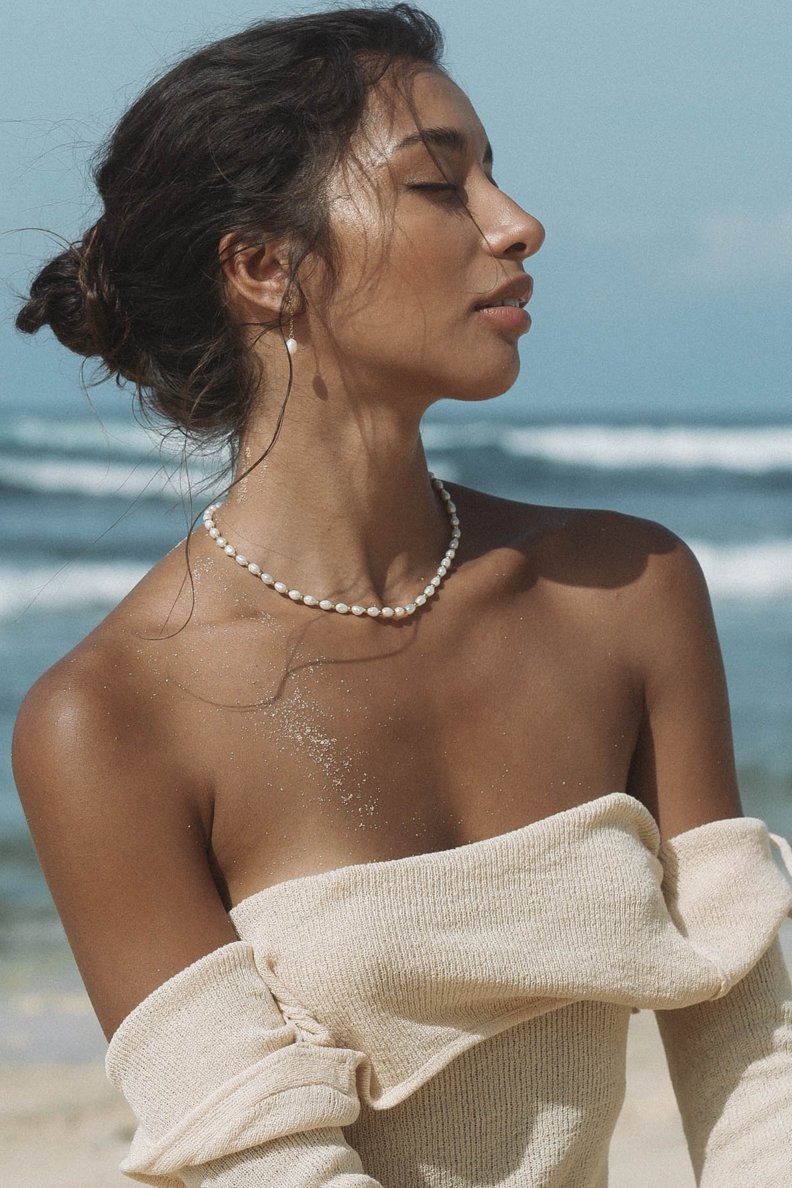 Lagoon Pearl Necklace - Gold Necklaces Twenty Compass   