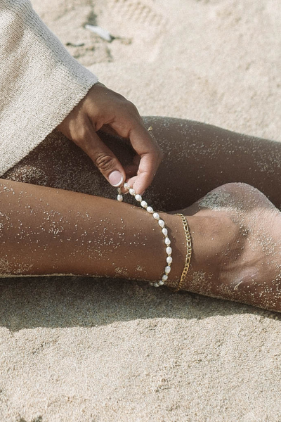 Lagoon Pearl Anklet - Gold