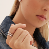 Curves Ring Set - Silver Rings Twenty Compass   