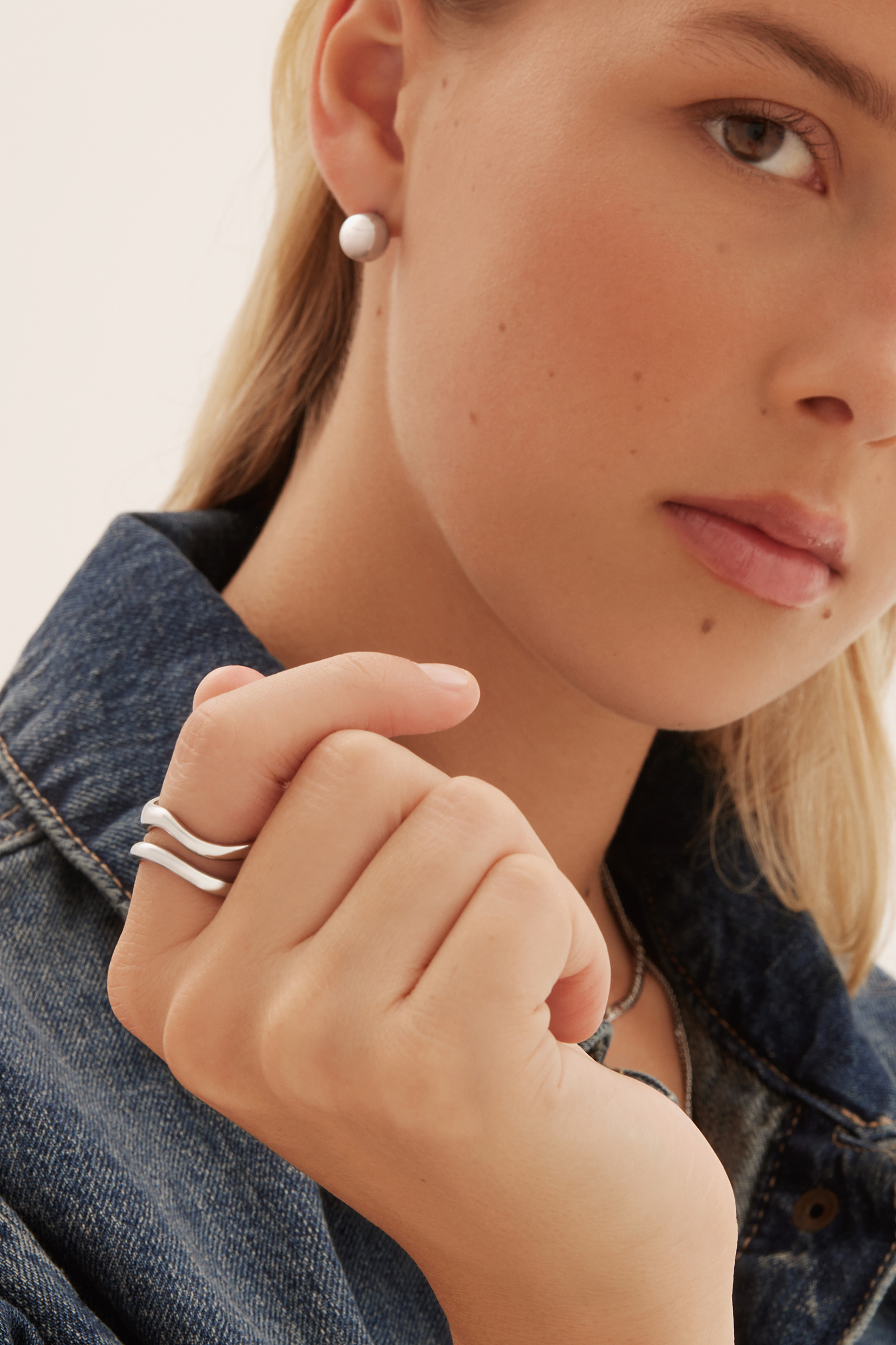 Curves Ring Set - Silver Rings Twenty Compass   