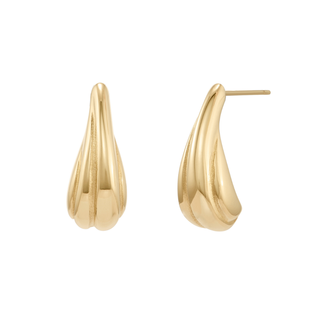 Gold teardrop earrings on a white background Rare  Earrings - Gold