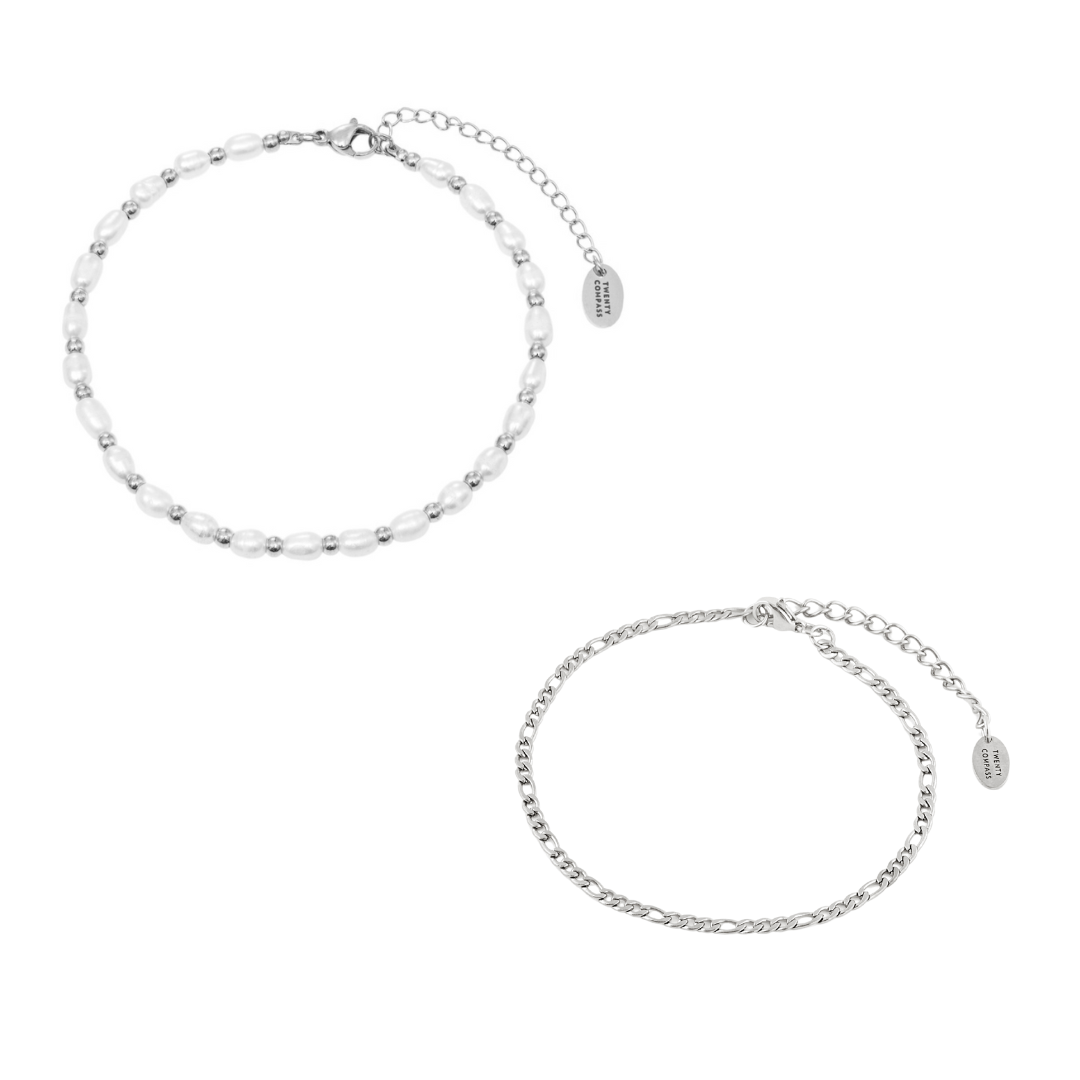 Summer Essential Anklets - Silver  Twenty Compass    Summer Essential Anklets - Silver