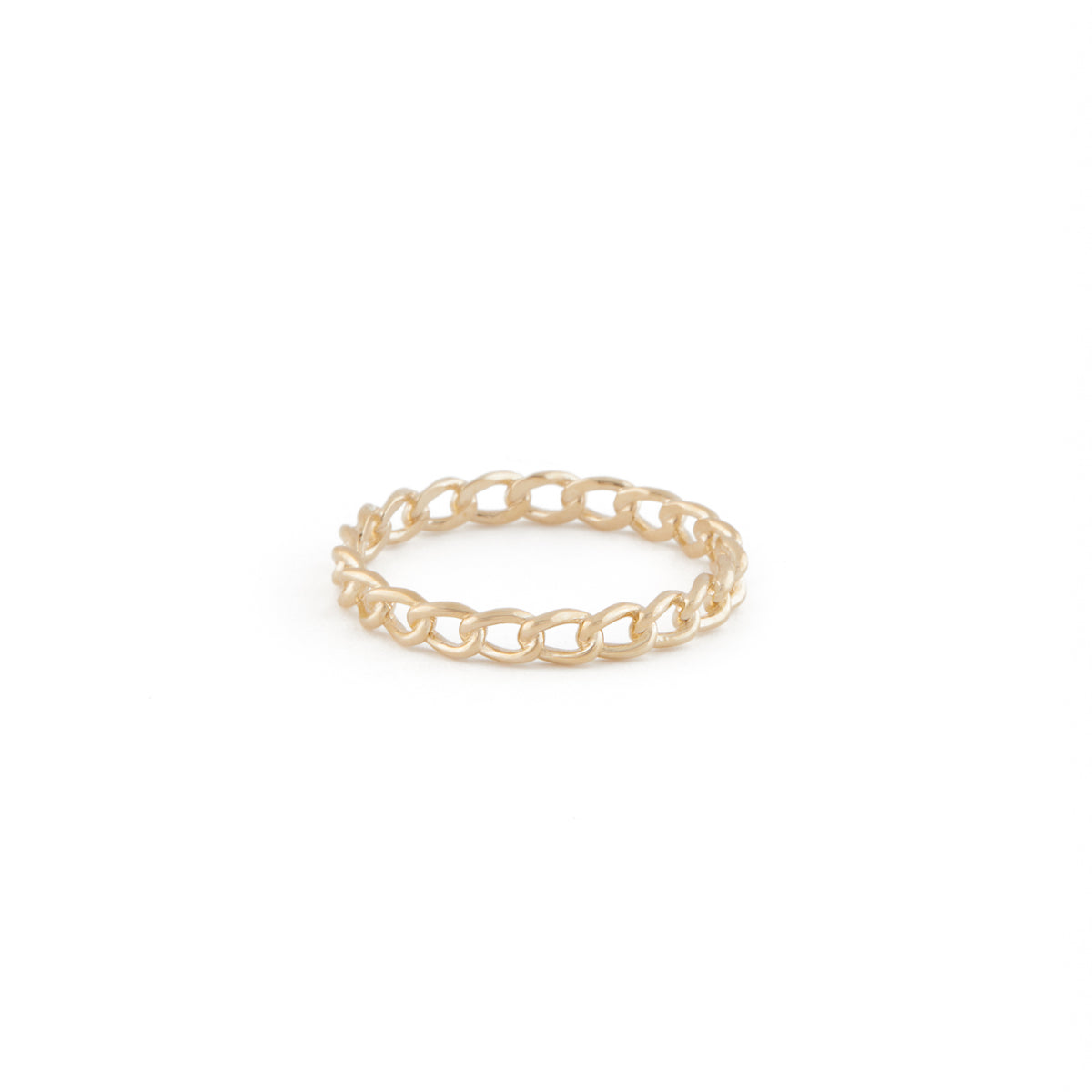 A 10 karat gold chain ring displayed against a white background. Chain Ring - 10 Karat Gold