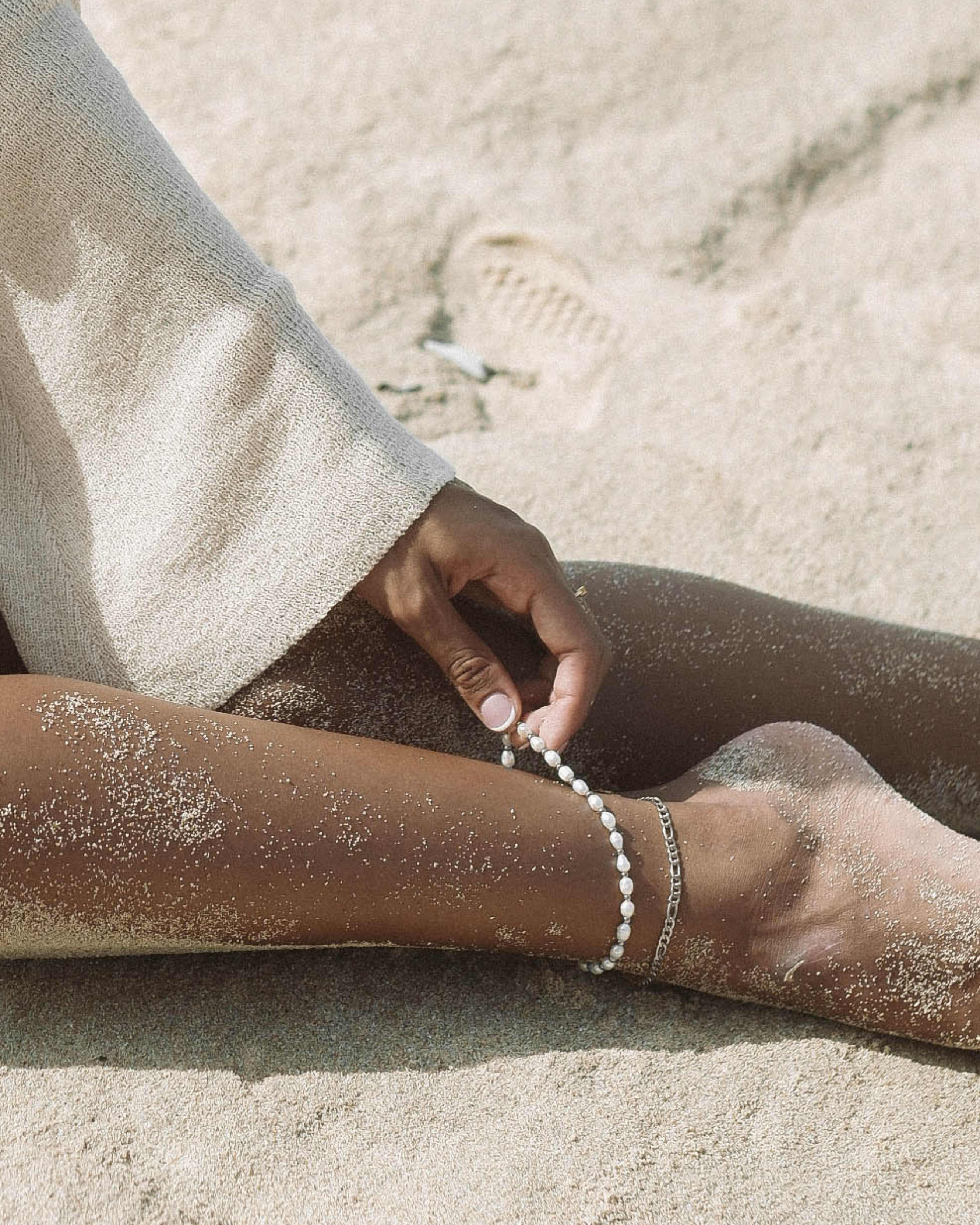 Lagoon Pearl Anklet - Silver Anklets Twenty Compass   