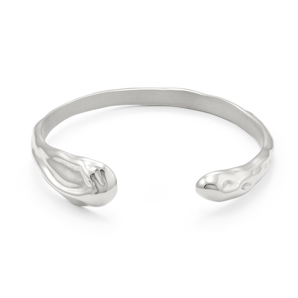 Silver bracelet on a white background Bracelet Fondu - Argent