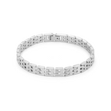 Silver-toned bracelet with a linked, geometric design