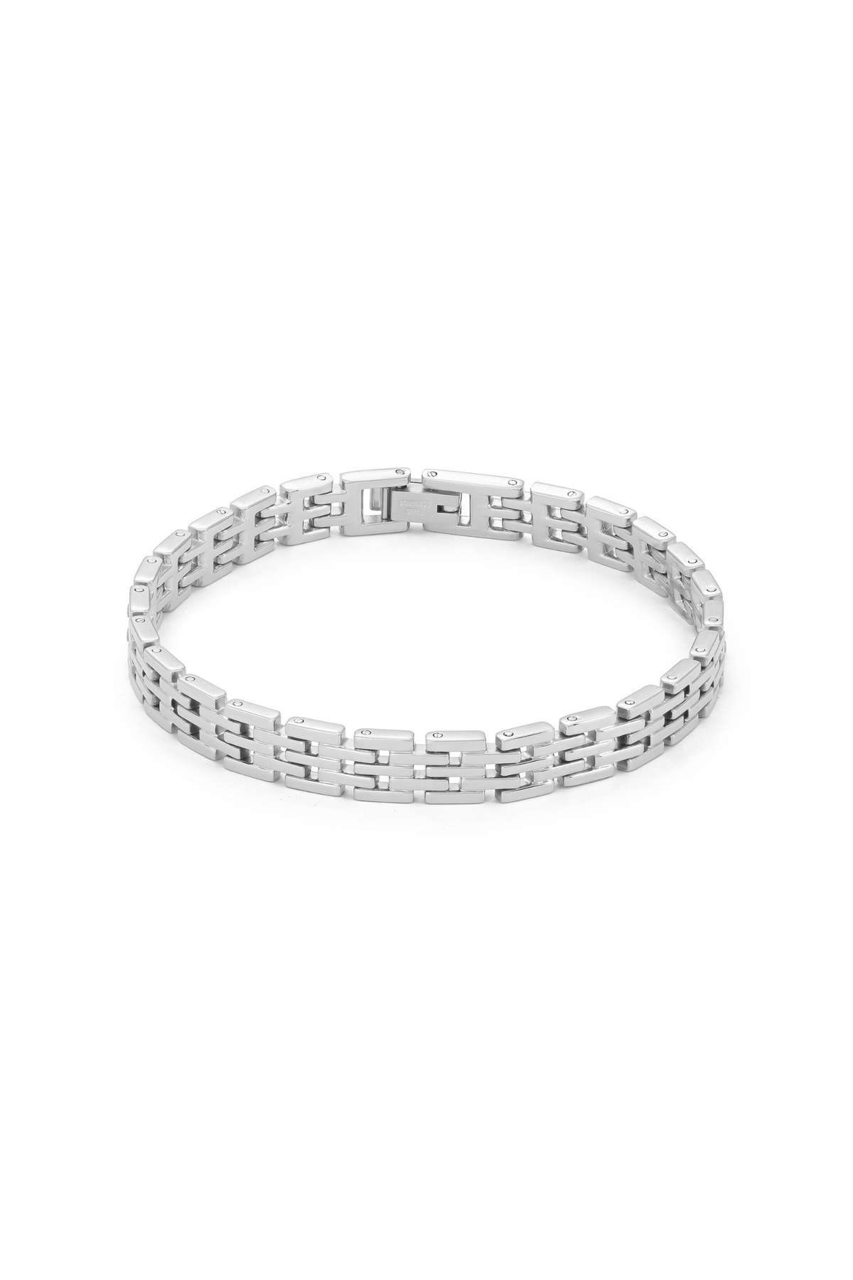 Silver-toned bracelet with a linked, geometric design Milan Bracelet - Silver