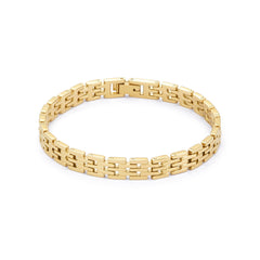Gold-toned bracelet with a linked, geometric design