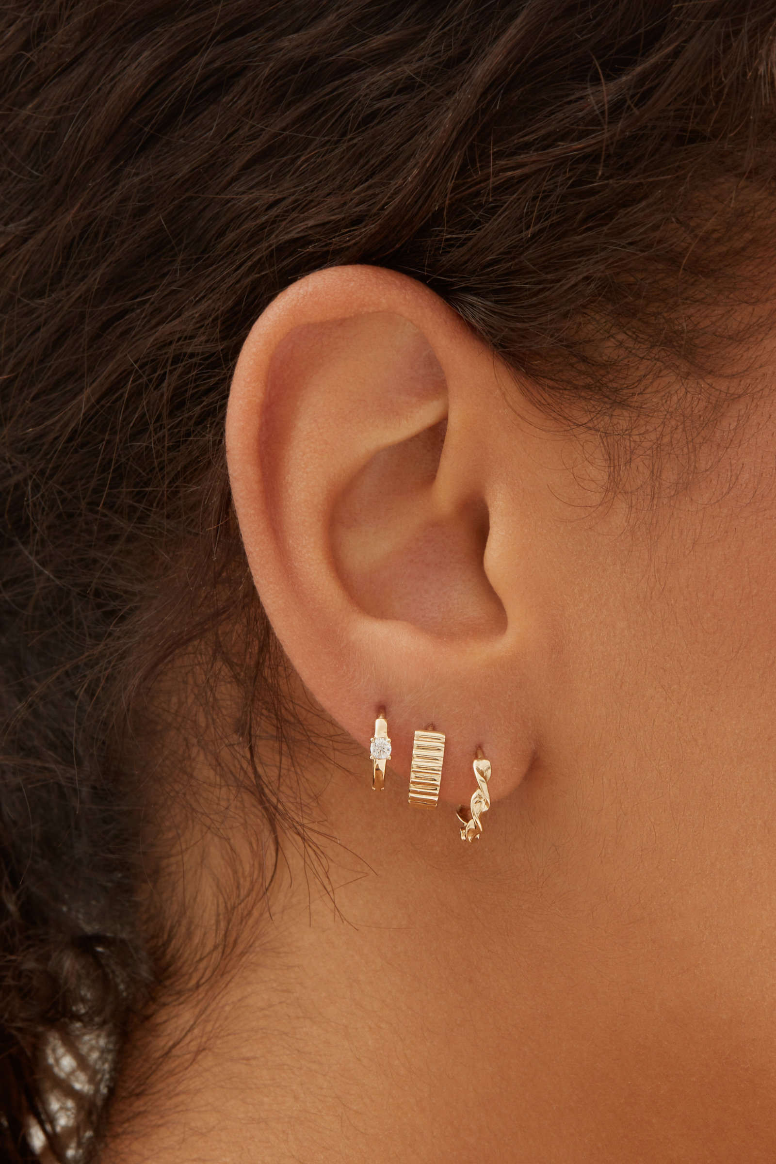 Sparkle Hoops - 14 Karat Gold Earrings Compass Luxe   