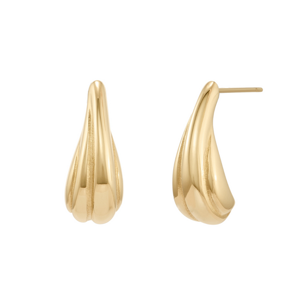 Gold teardrop earrings on a white background Rare  Earrings - Gold