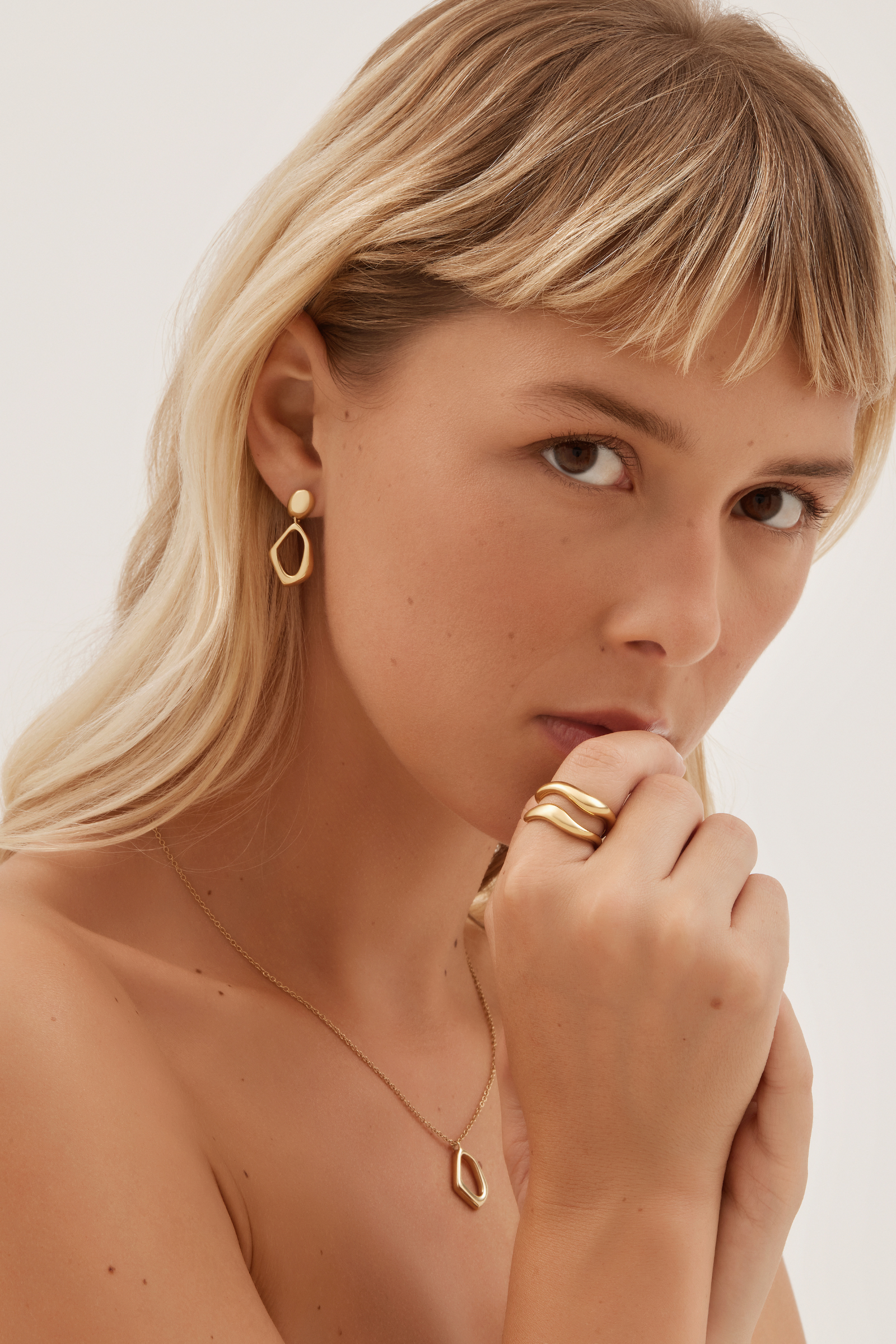 Curves Ring Set - Gold Rings Twenty Compass   