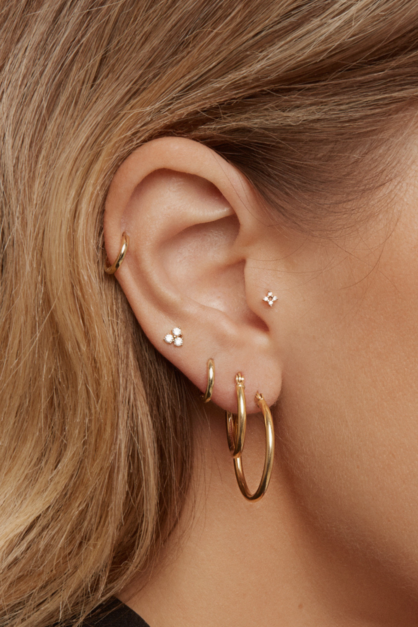 Mini Everyday Hoops - 14 Karat Gold Earrings Compass Luxe   