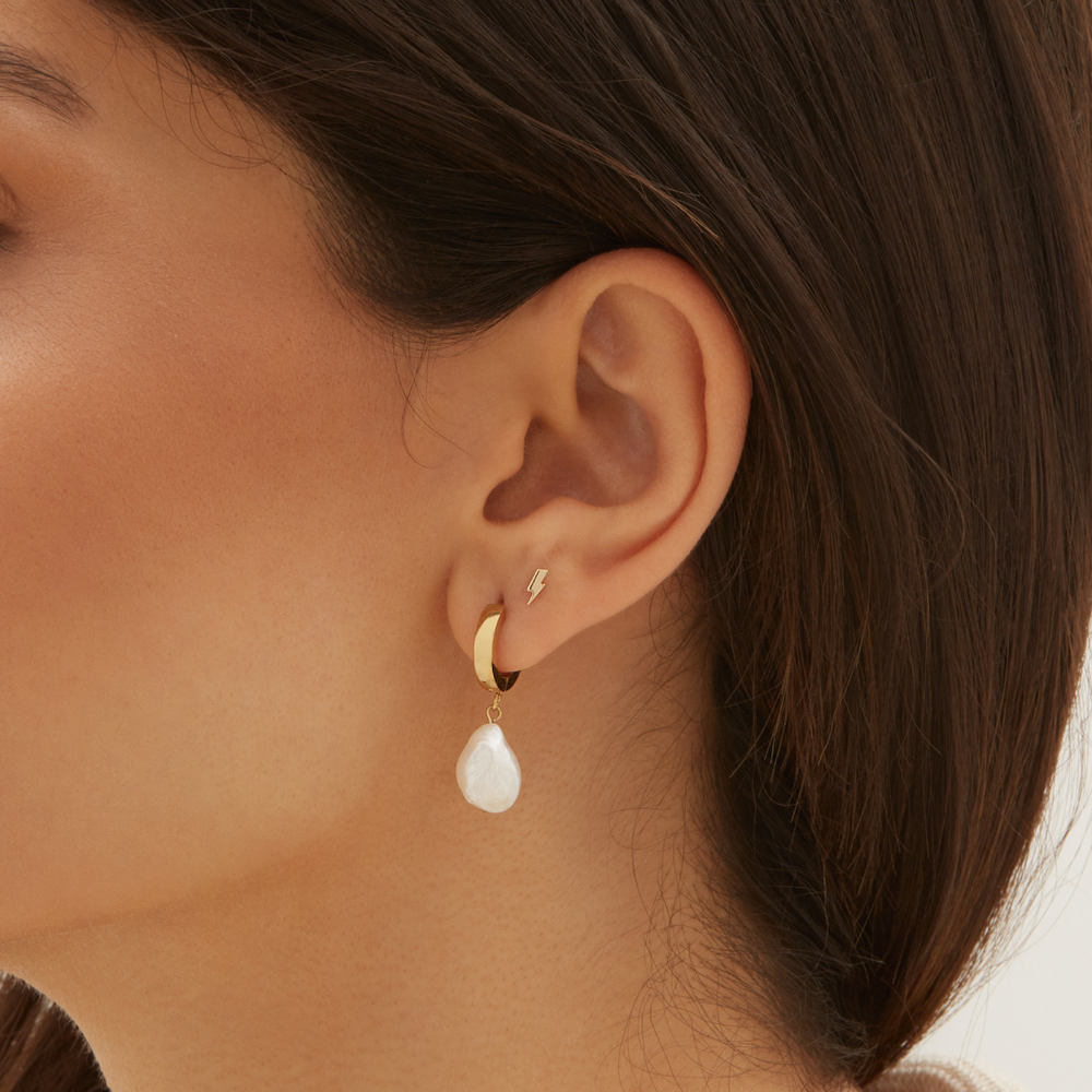 Boucles D'oreilles Plaqué Or 24 Carats Sur Acier - Dormeuses - Neuf Avec étiquettes