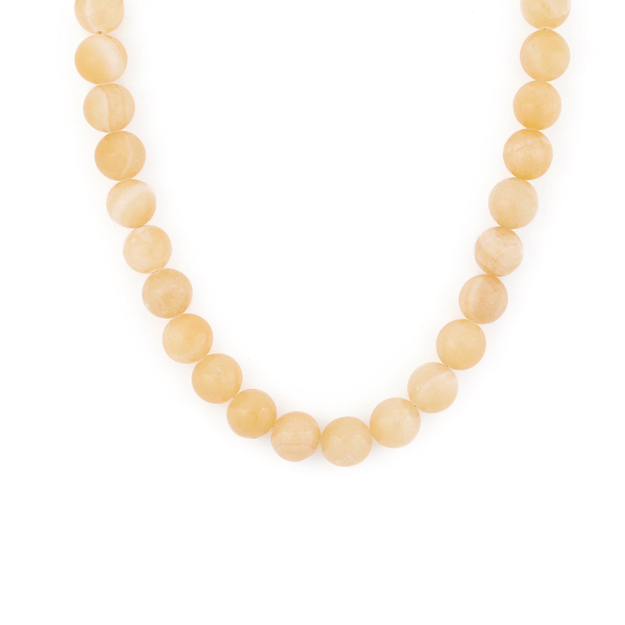 A necklace with round yellow beads, likely representing the sun, against a white background.