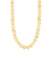 Yellow Citrine beaded strand necklace featuring smooth, round polished gemstones, isolated on a white background.