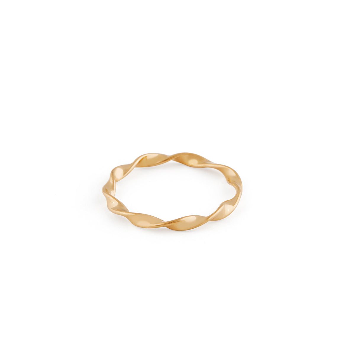   A gold ring with a twisted band on a white background. Souvenirs Ring - Gold