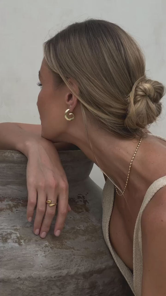 Athena Hoops - Gold Earrings Twenty Compass