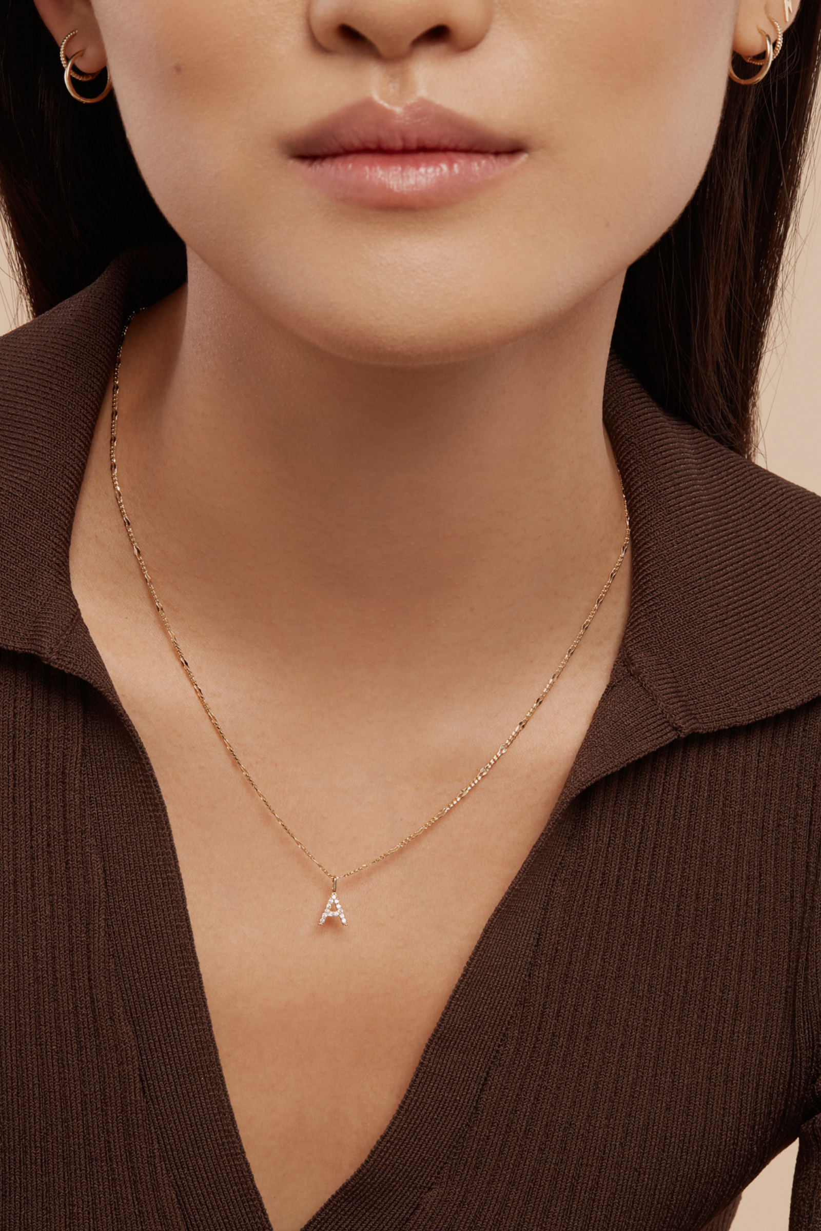 Letter Necklace - 10 Karat Gold Necklaces Compass Luxe   