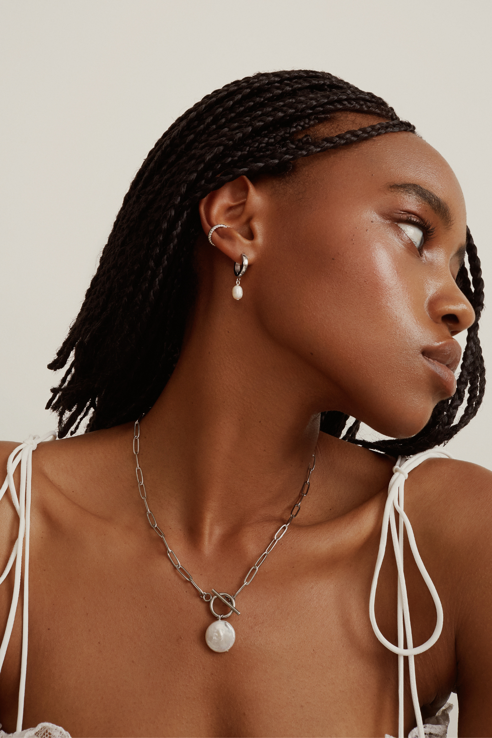 Gaia Necklace - Silver Necklaces Twenty Compass   