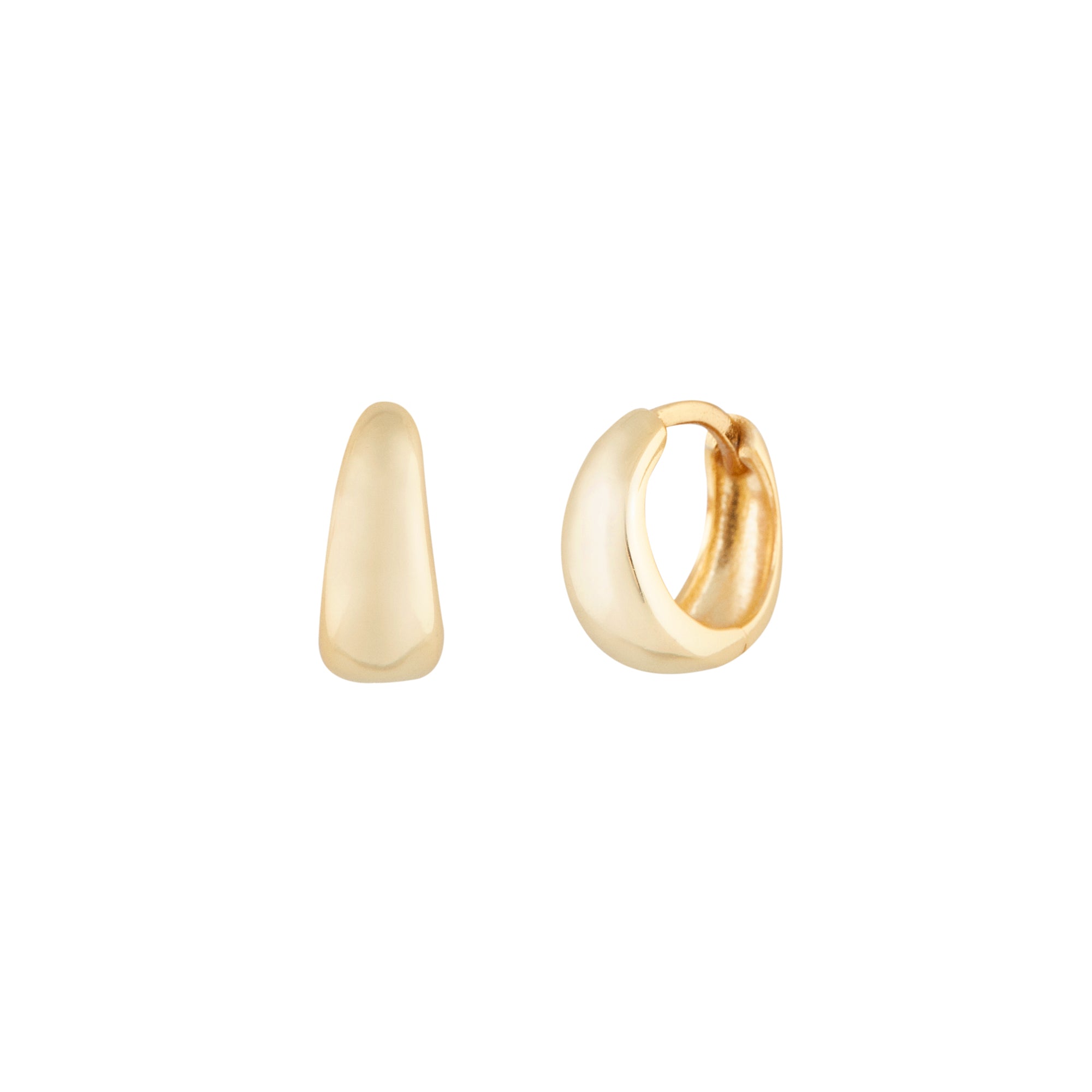 Mini Bold Hoops - Gold Vermeil Earrings Twenty Compass   