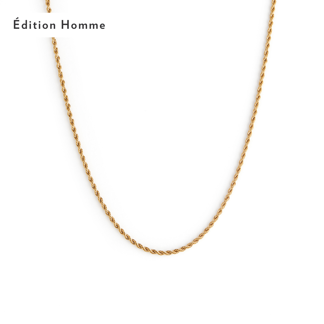2mm Rope Necklace - Gold