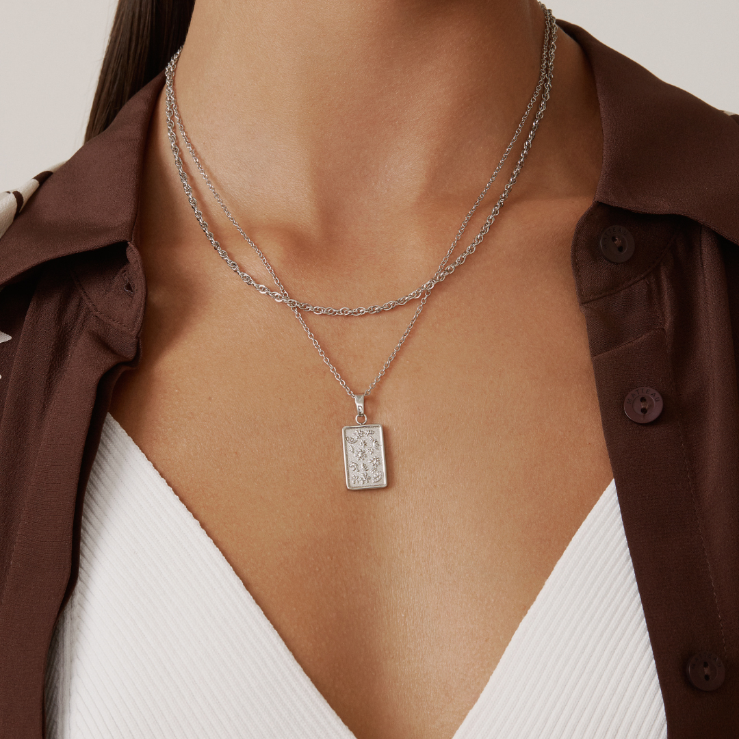 Work of Art Necklace - Silver Necklaces Twenty Compass   