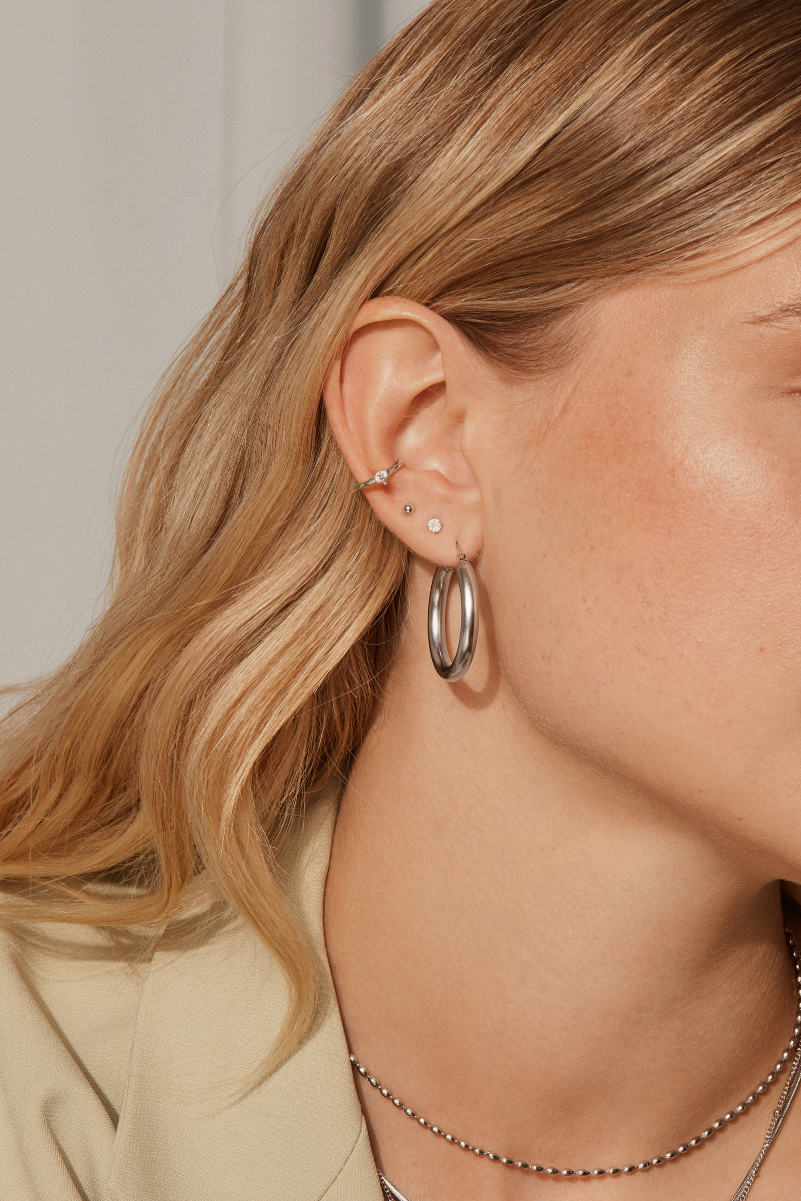 Hailey Hoops - Silver Earrings Twenty Compass   