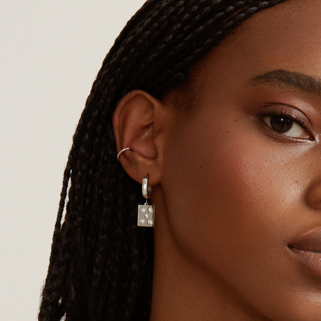 Work of Art Hoops - Silver Earrings Twenty Compass   