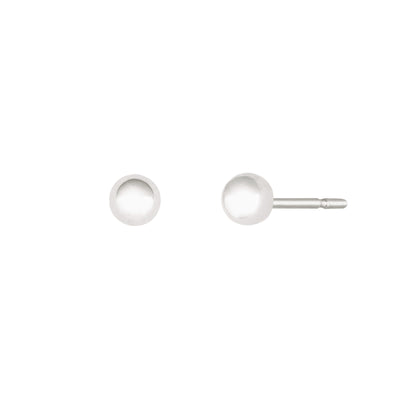 Tiny Spheres Stud Earrings - 14 Karat White Gold
