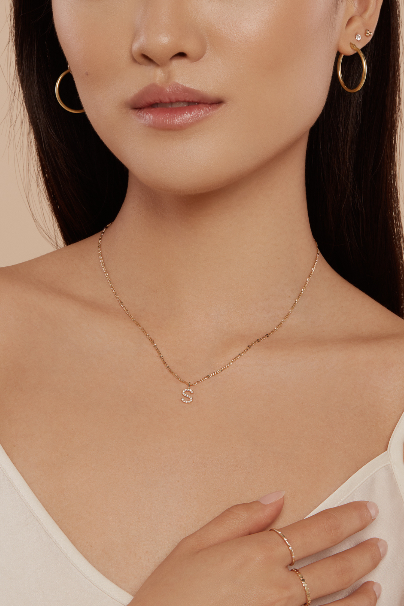 Letter Necklace - 10 Karat Gold Necklaces Compass Luxe   
