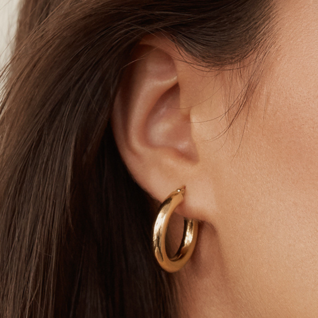 Emotion Hoops - 10 Karat Gold Earrings Compass Luxe   