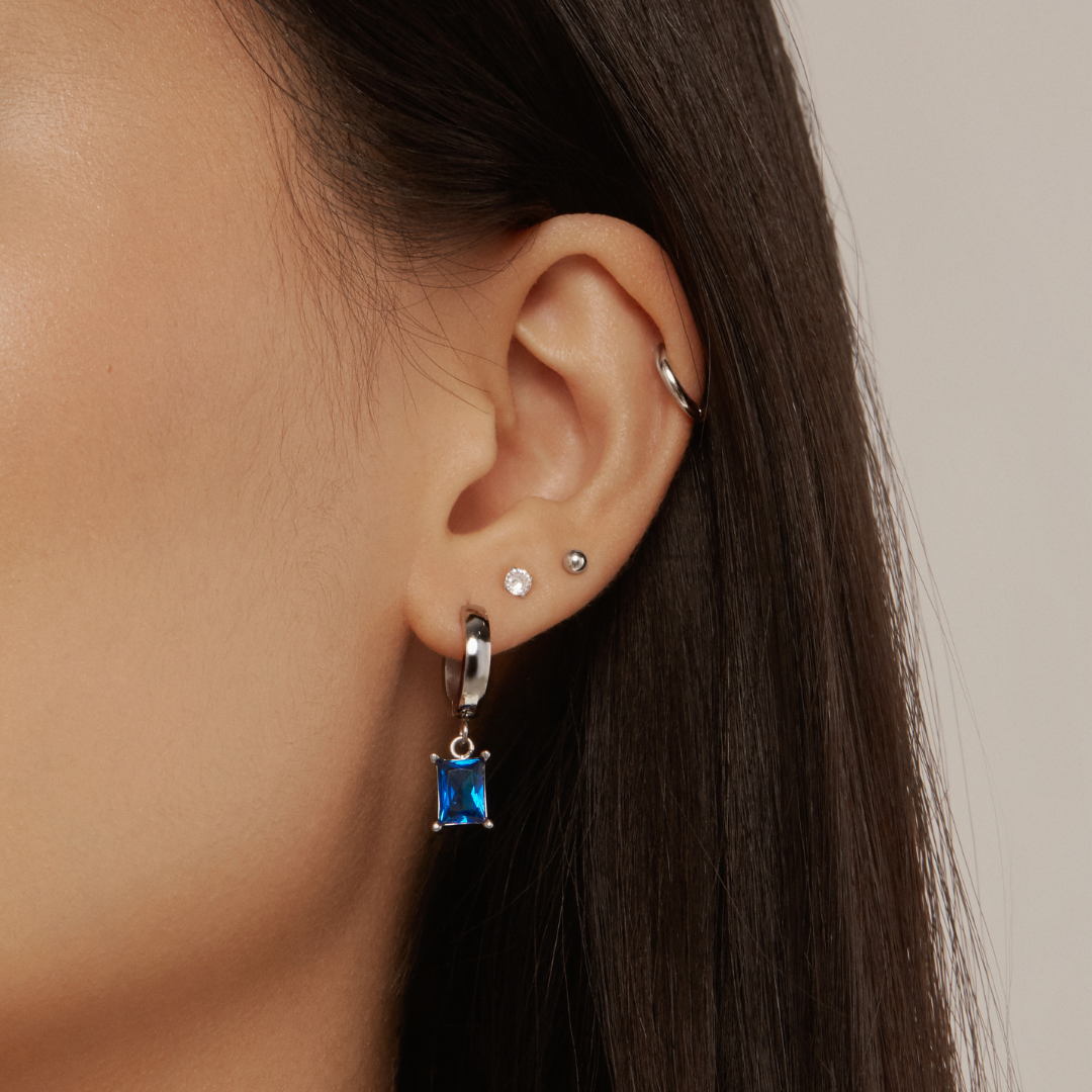 Midnight Hoops - Silver Earrings Twenty Compass   