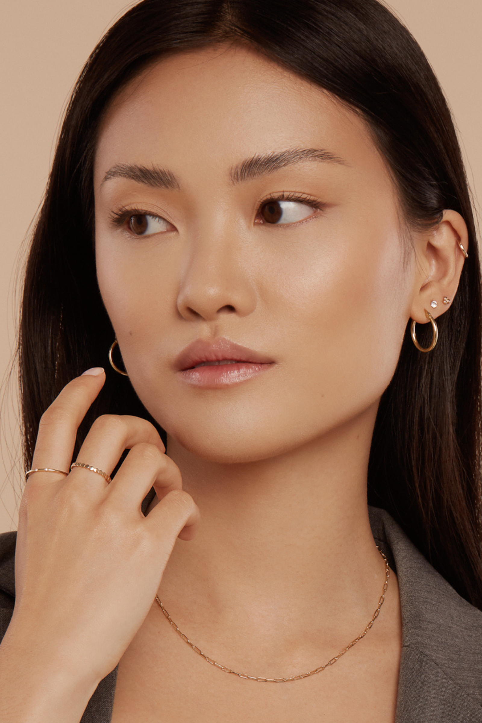 Dotted Ring - 10 Karat Gold Earrings Compass Luxe   