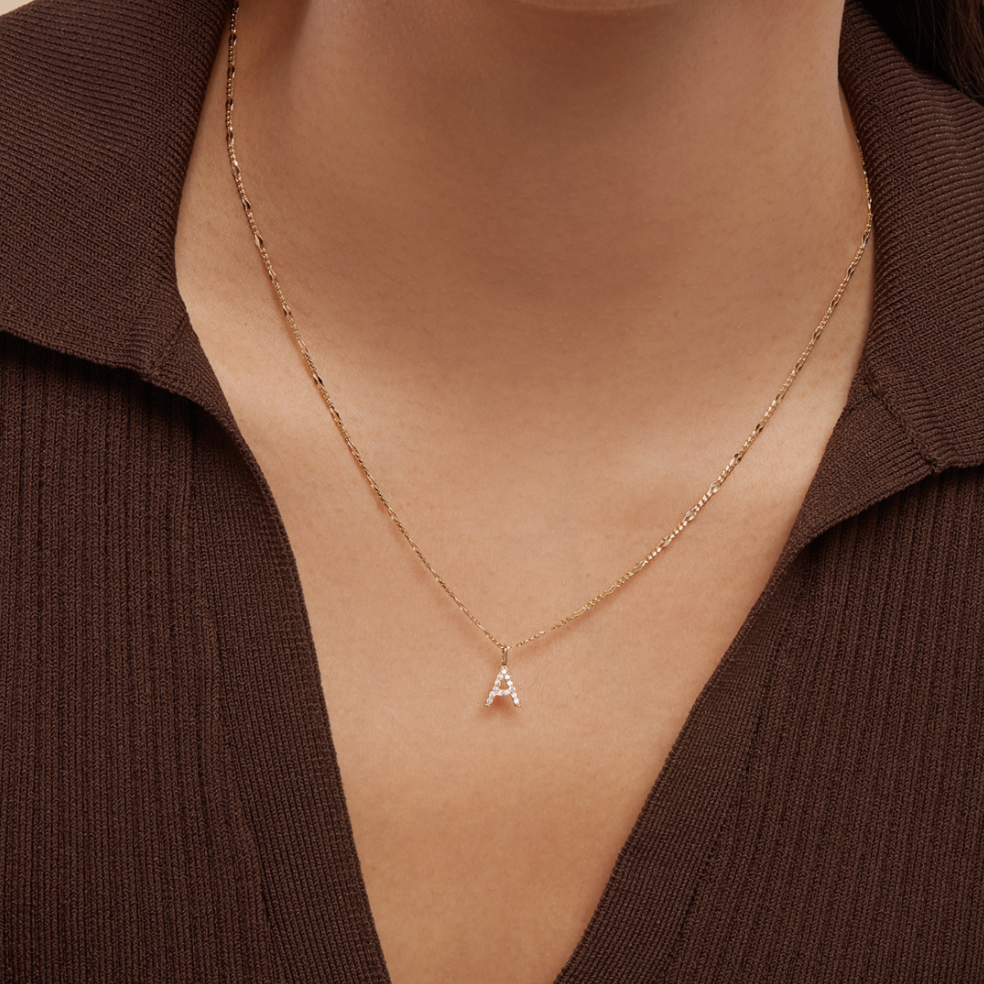 Letter Necklace - 10 Karat Gold Necklaces Compass Luxe   