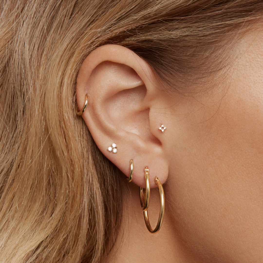 Blossom Flat Back Stud - 14 Karat Gold Earrings Twenty Compass   