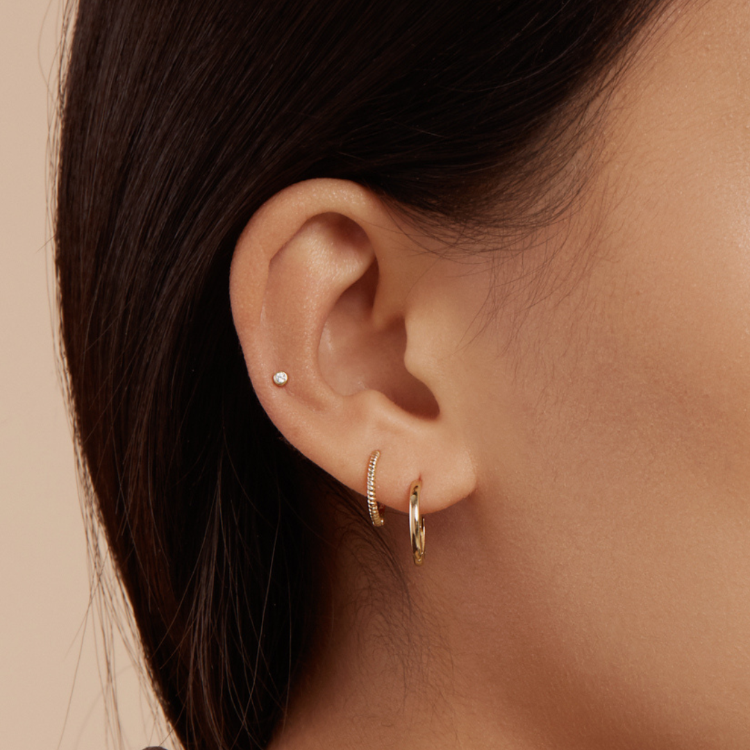 Flat back gold stud earrings on sale