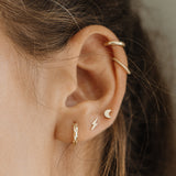 Mini Textured Hoops - 14 Karat Gold Earrings Compass Luxe   