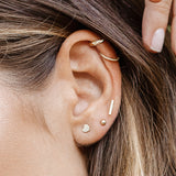 Mini Textured Hoops - 14 Karat Gold Earrings Compass Luxe   