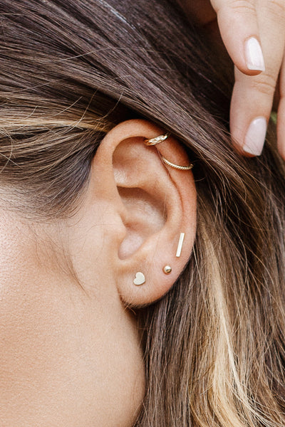Tiny Spheres Stud Earrings - 14 Karat Gold