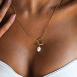 Freshwater Necklace - Gold Necklaces TwentyCompass   
