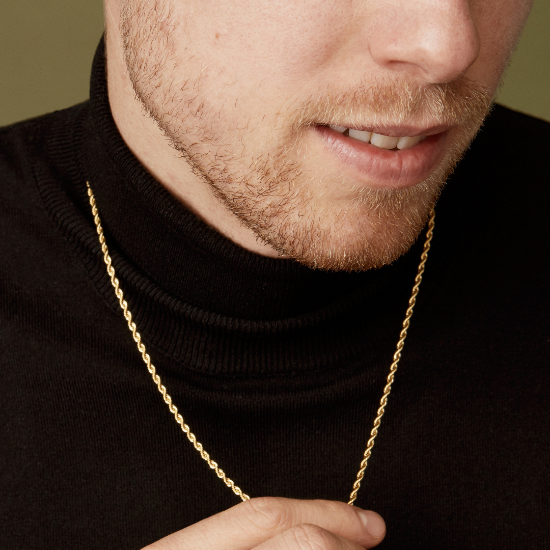 With Pendant Thin Short Golden Curb Neck Chain For Men