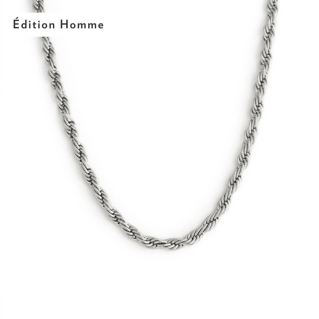 Collier Rope 5mm - Argent
